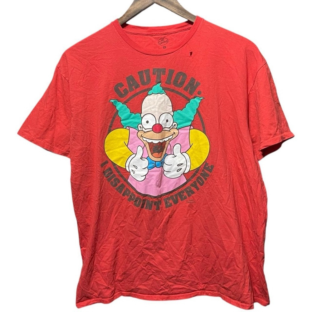 The Simpsons Krusty the clown Caution I disappoint Everyone graphic humor Tee